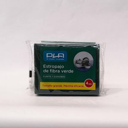 PLA Estropajo Fibra Verde Pack de 4 Unidades