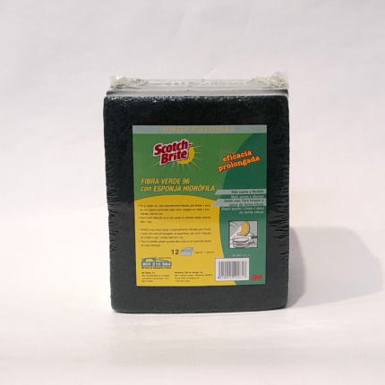 Estropajo Fibra Verde con Esponja Scotch-Brite® Pack de 12 Unidades